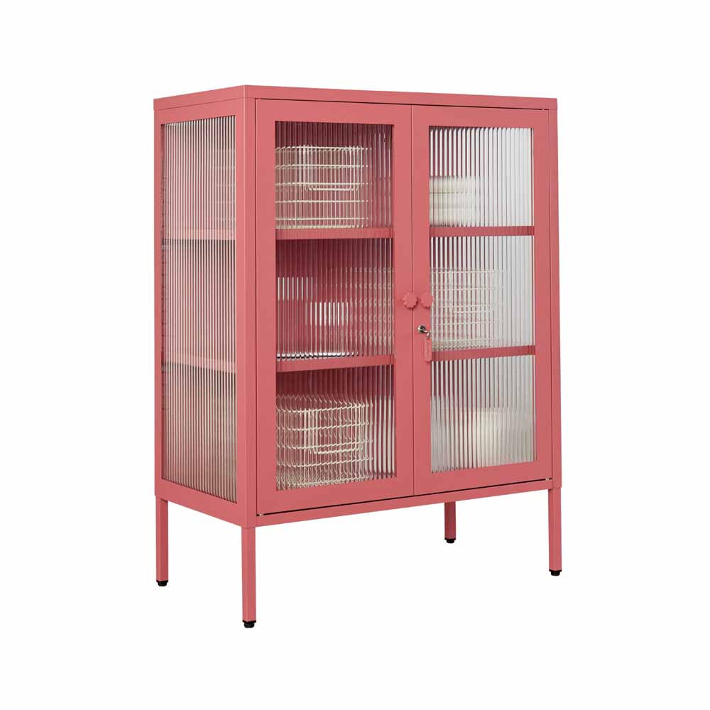 ארונית דלתות זכוכית MIXER ורוד כהה