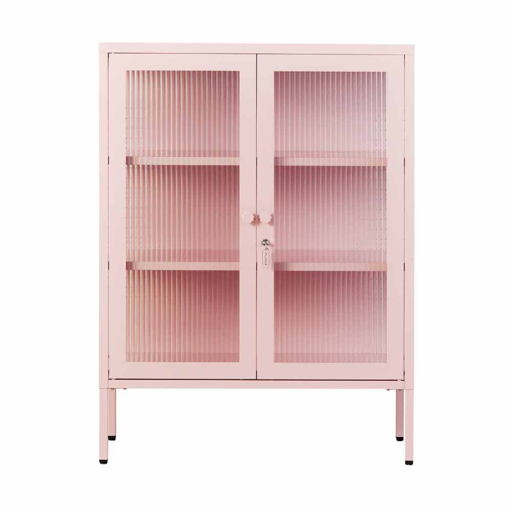 ארונית דלתות זכוכית MIXER ורוד בהיר