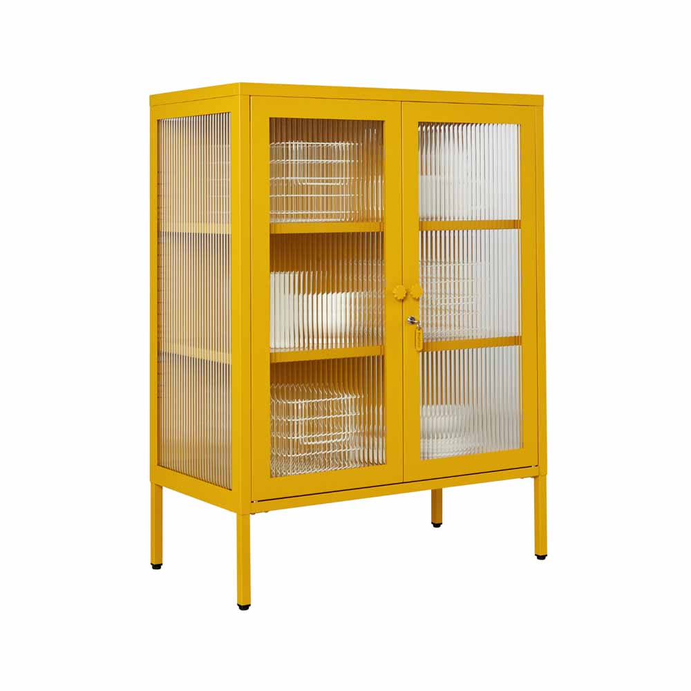 ארונית דלתות זכוכית MIXER חרדל