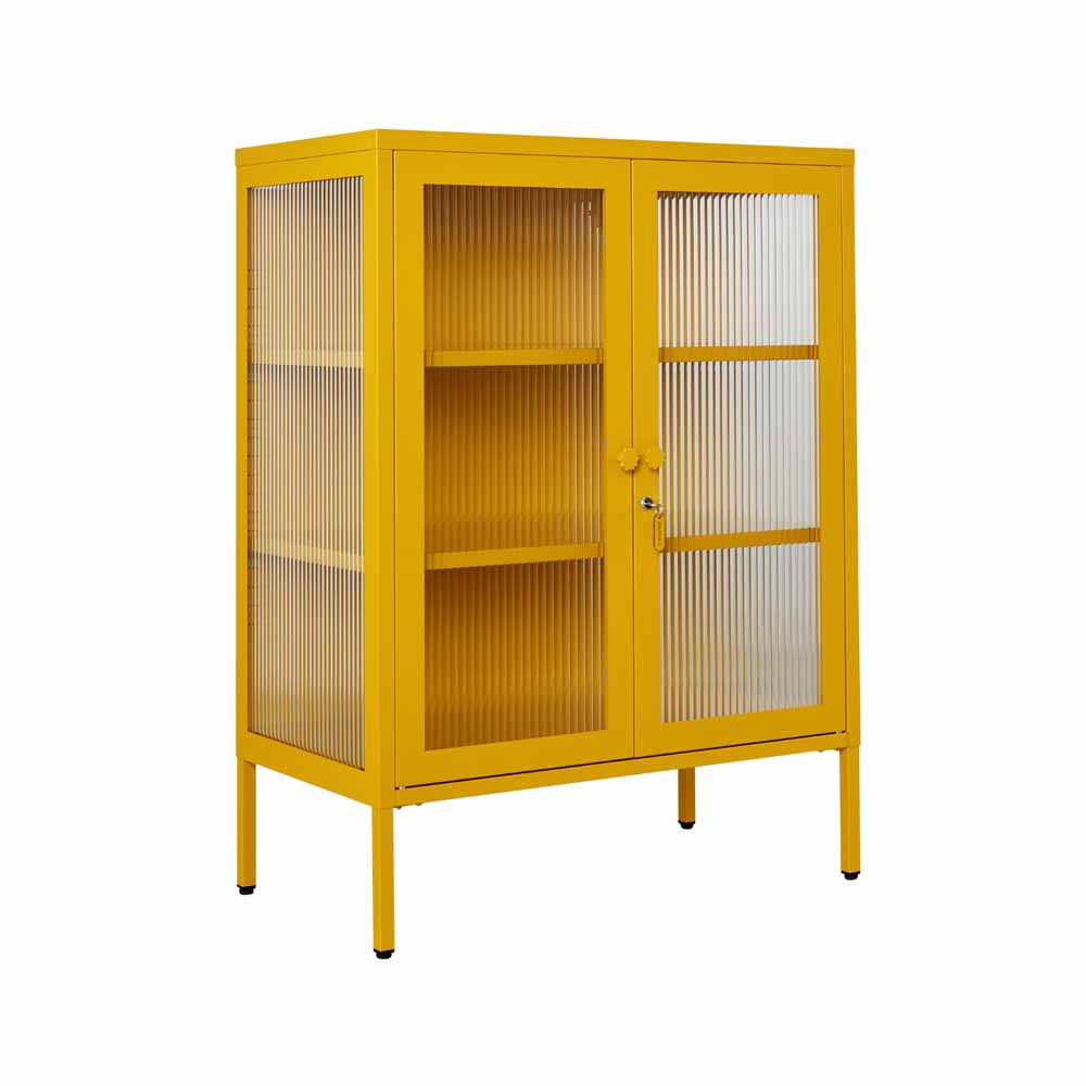 ארונית דלתות זכוכית MIXER חרדל