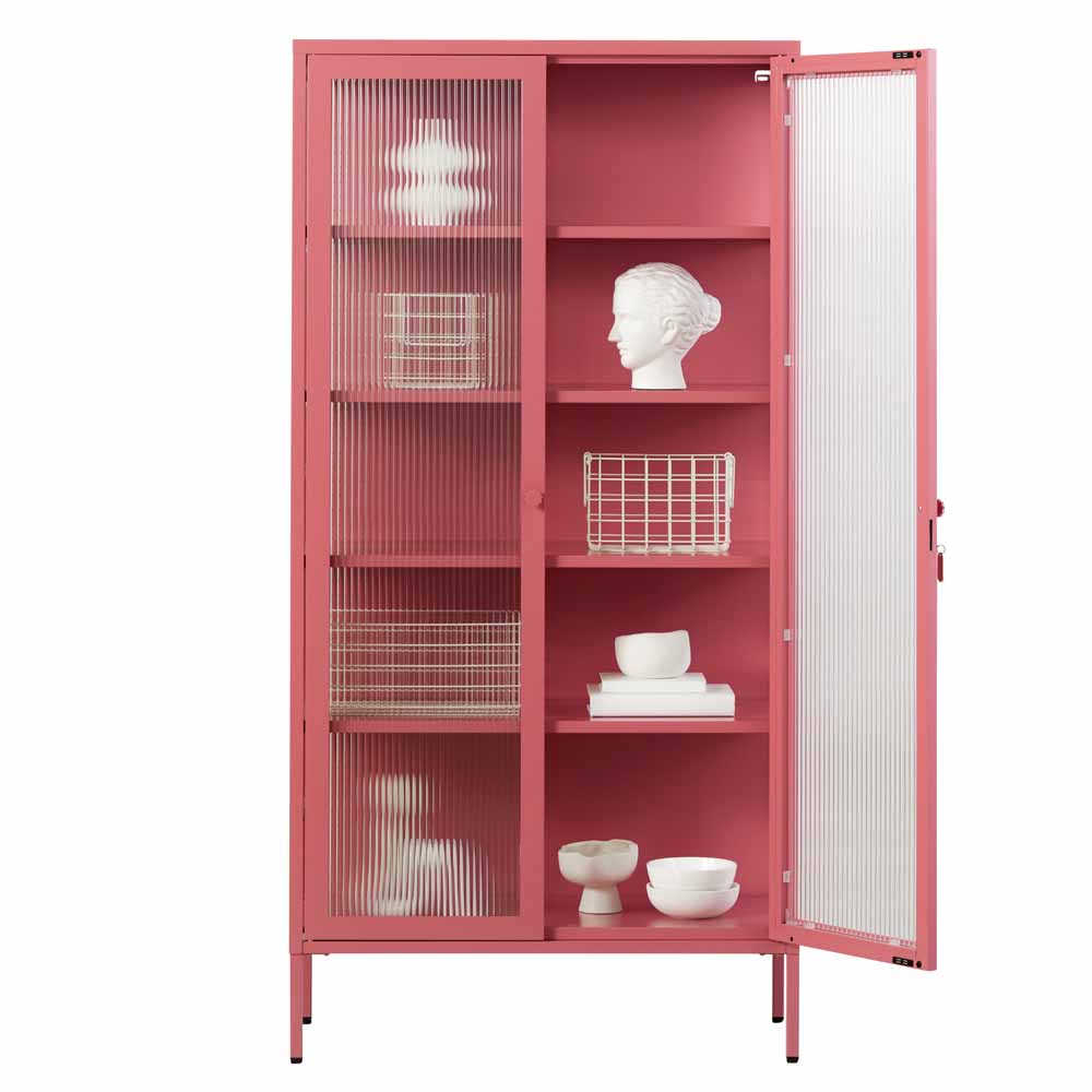 ארון דלתות זכוכית COLLECTOR ורוד כהה