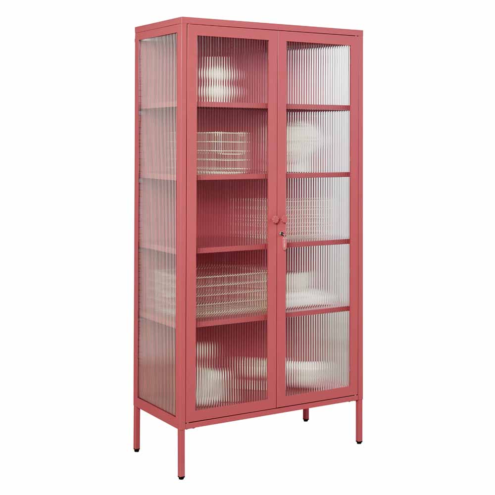 ארון דלתות זכוכית COLLECTOR ורוד כהה