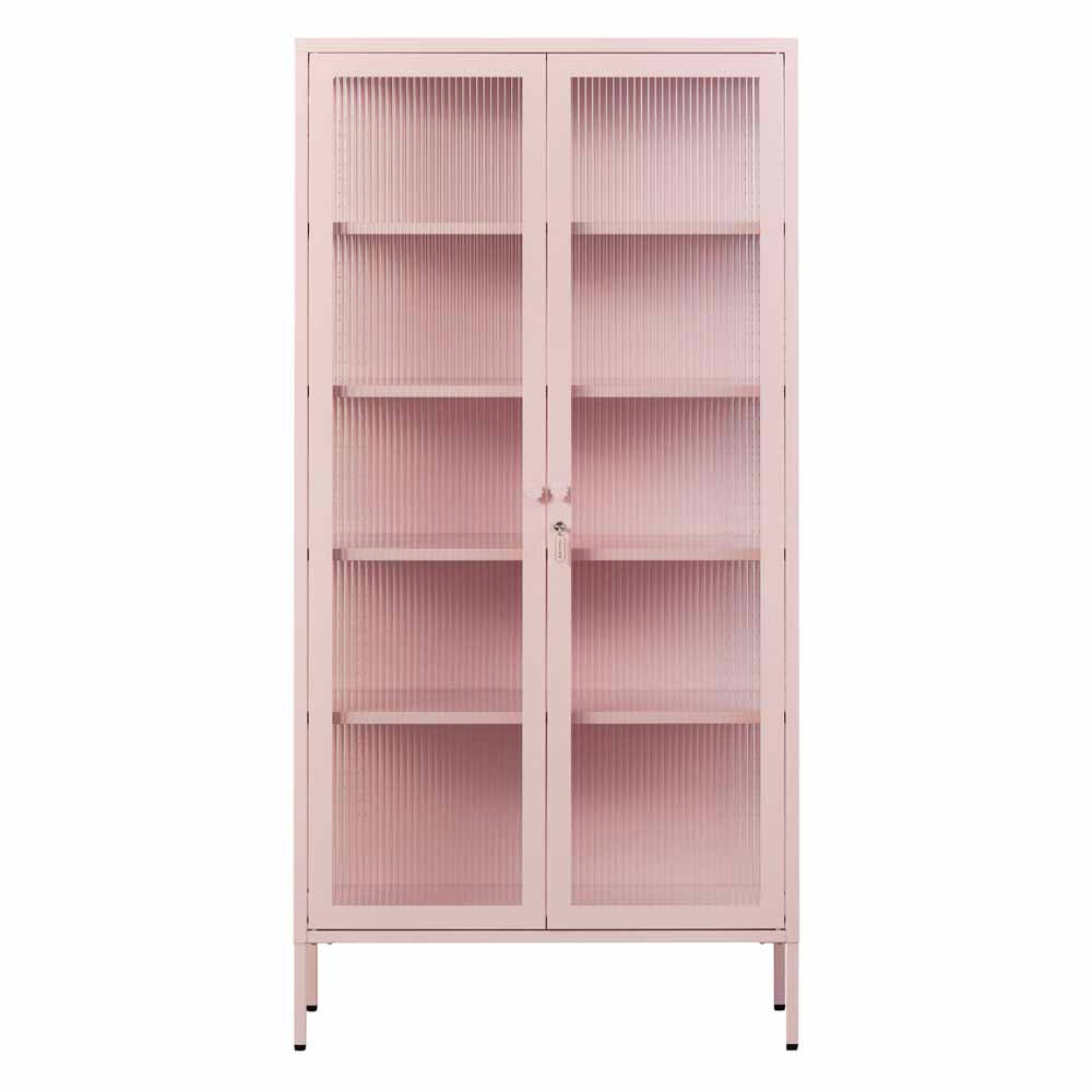 ארון דלתות זכוכית COLLECTOR ורוד בהיר