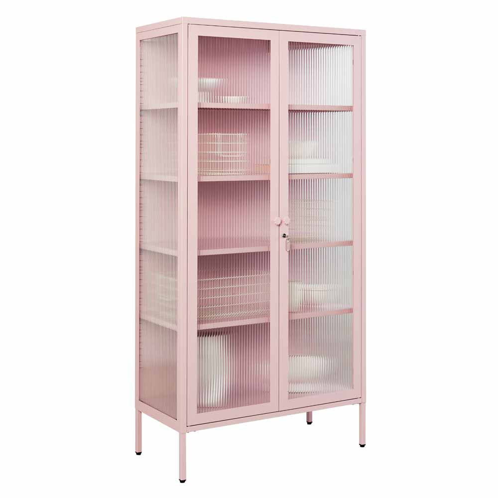 ארון דלתות זכוכית COLLECTOR ורוד בהיר