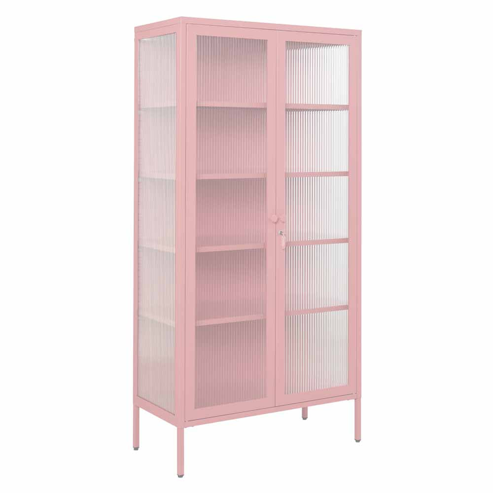 ארון דלתות זכוכית COLLECTOR ורוד בהיר