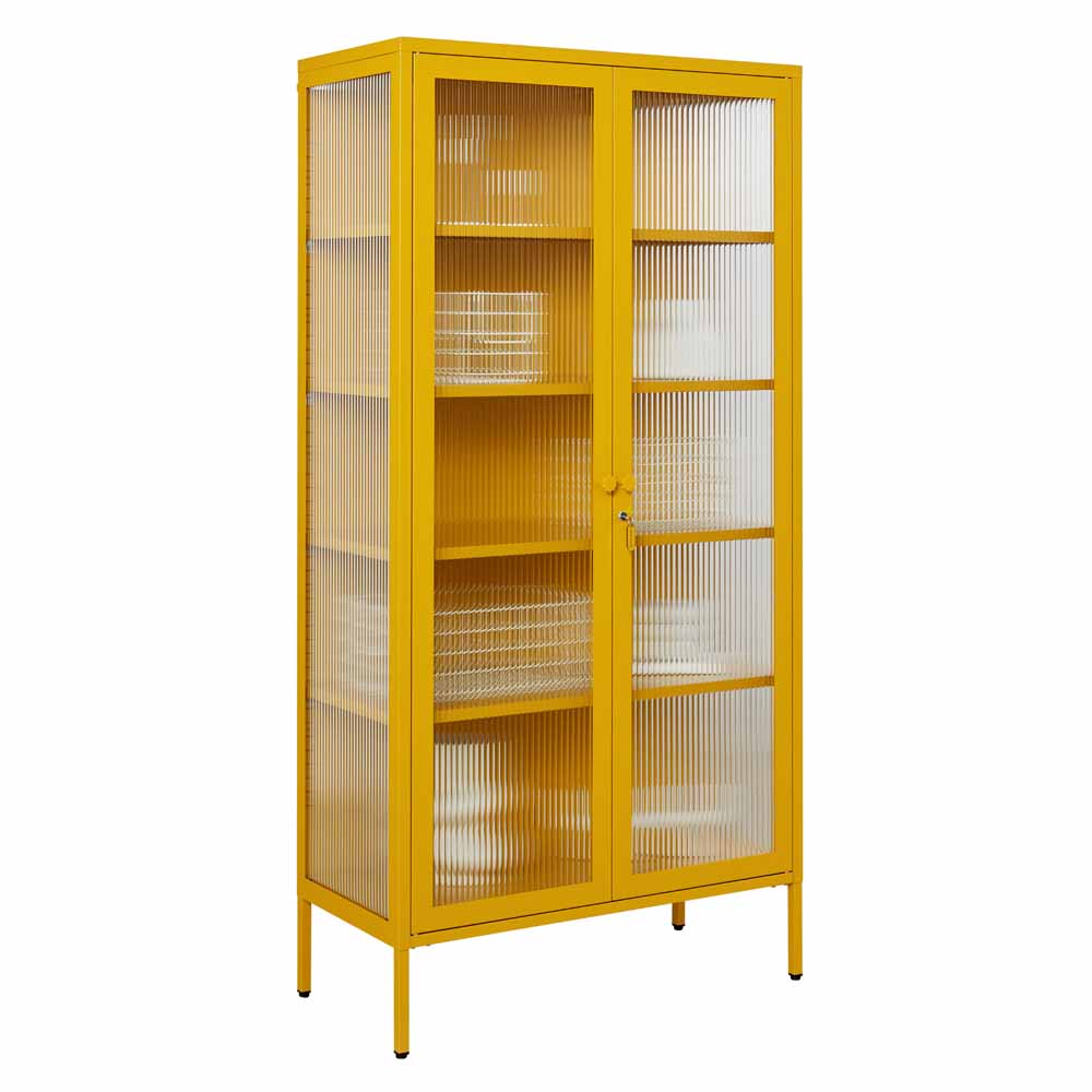 ארון דלתות זכוכית COLLECTOR חרדל