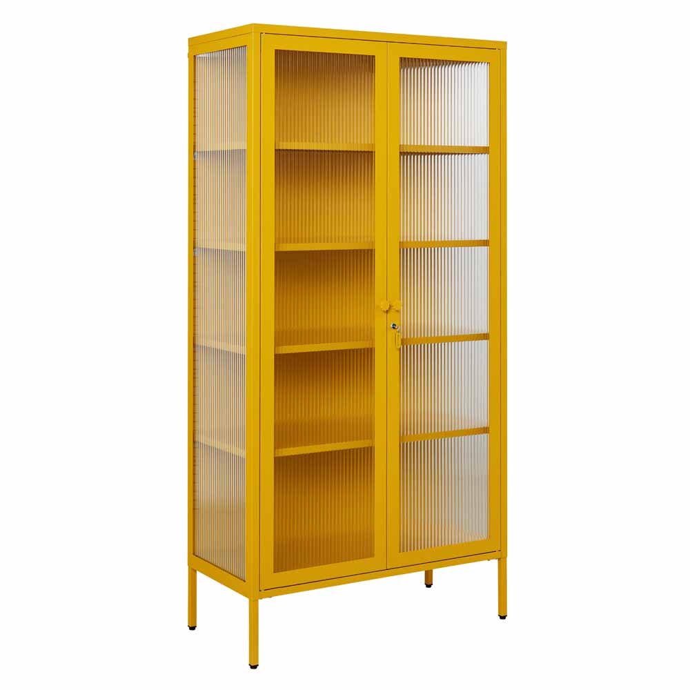 ארון דלתות זכוכית COLLECTOR חרדל