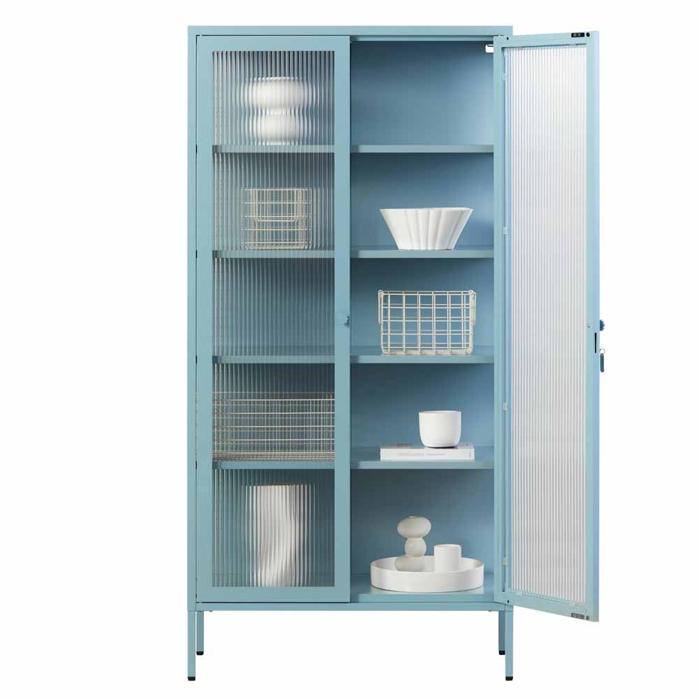 ארון דלתות זכוכית COLLECTOR תכלת