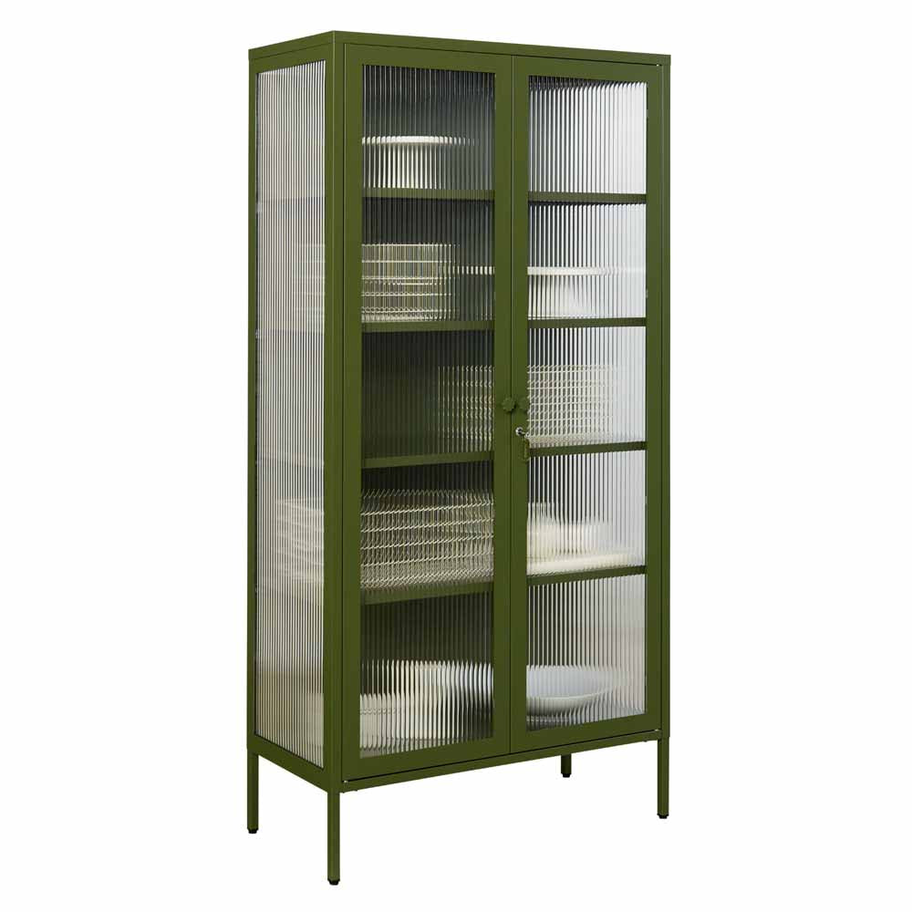 ארון דלתות זכוכית COLLECTOR ירוק זית