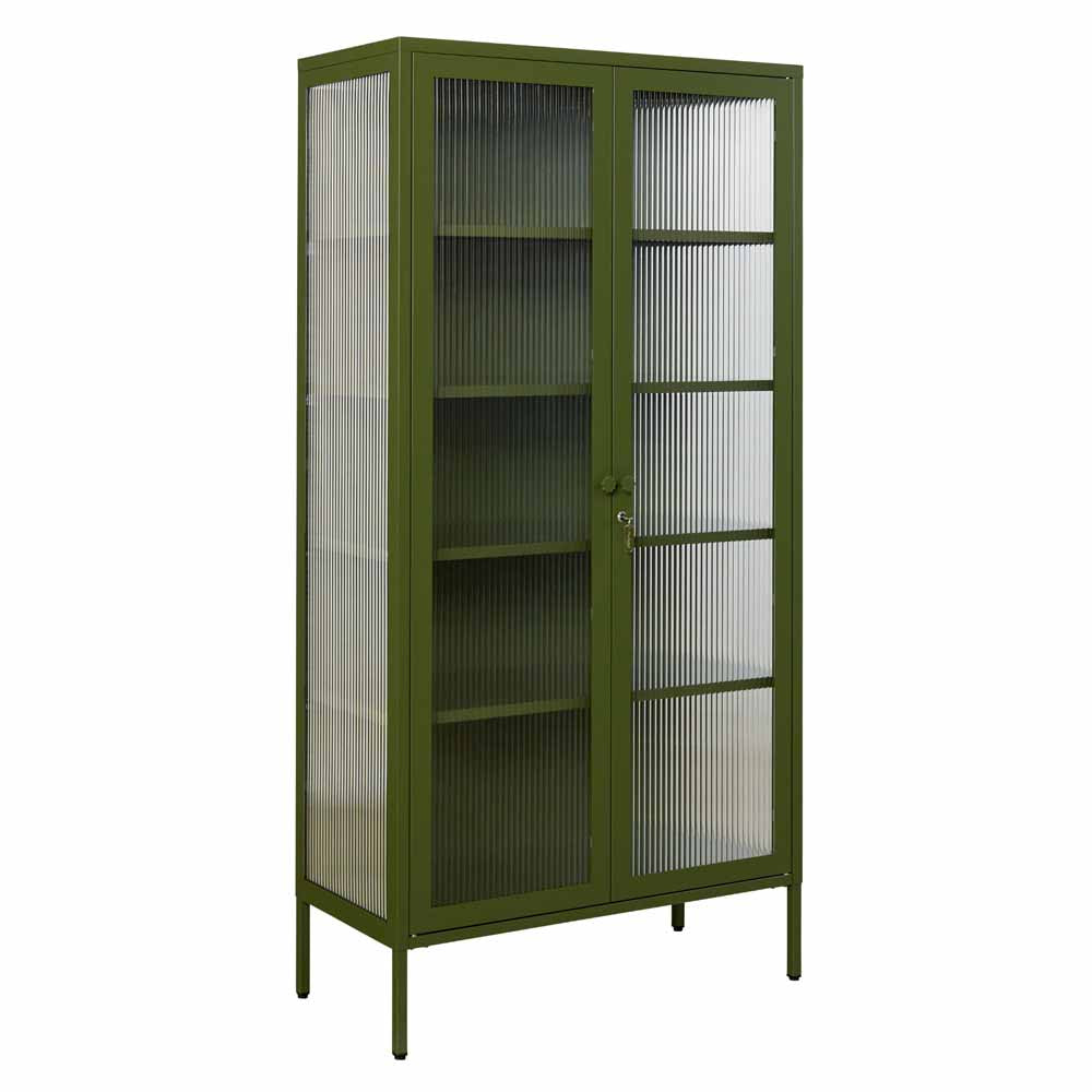 ארון דלתות זכוכית COLLECTOR ירוק זית