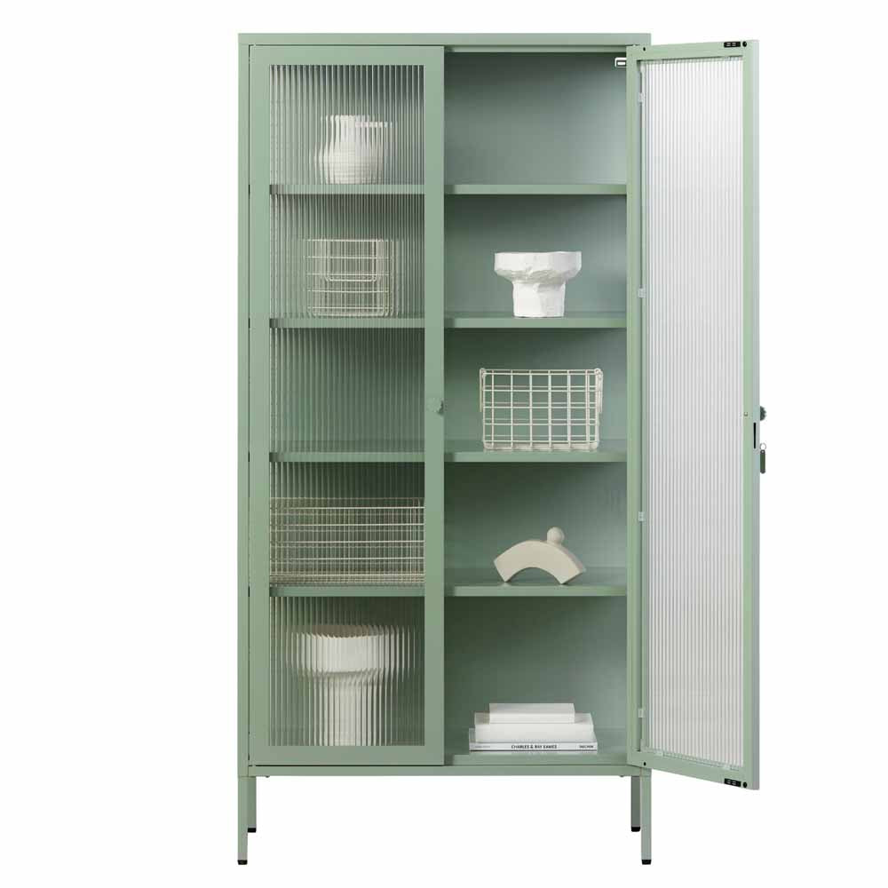 ארון דלתות זכוכית COLLECTOR ירוק מרווה