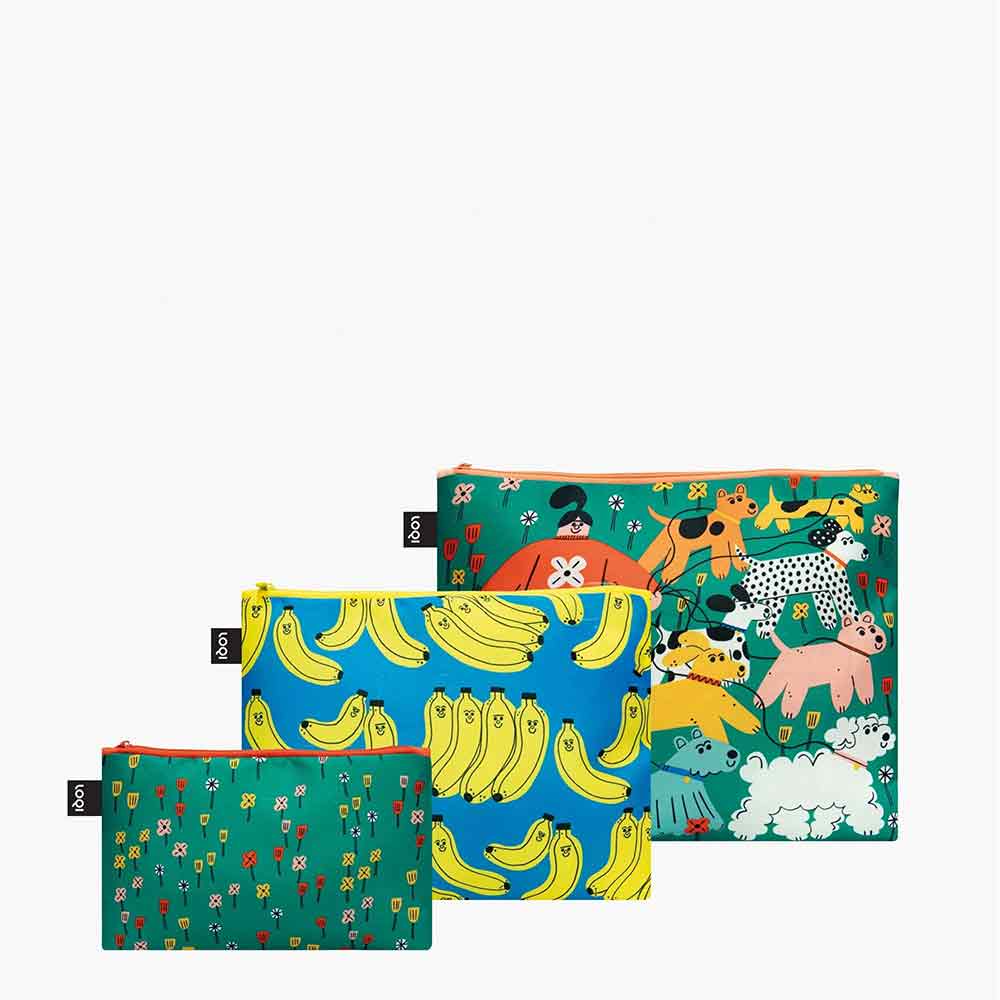Set of 3 Bas Bananas Pouches