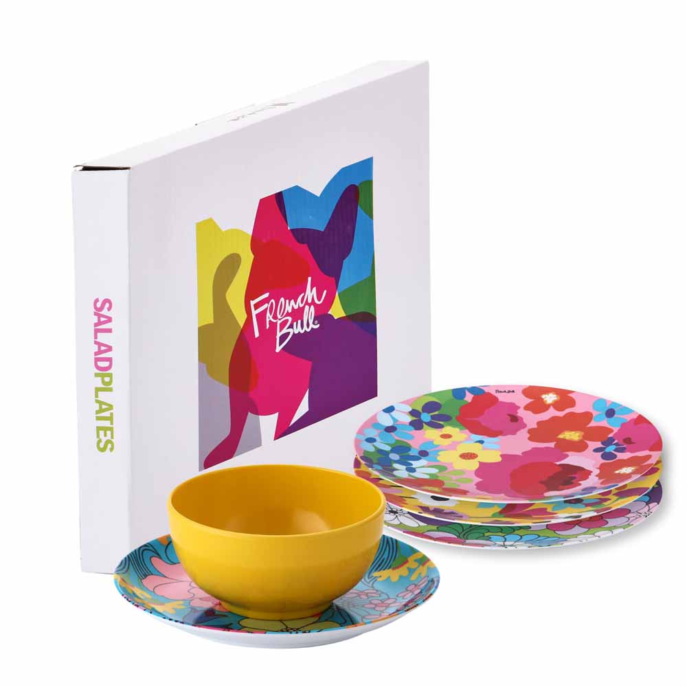 Set of 4 Floral Medium Plates
