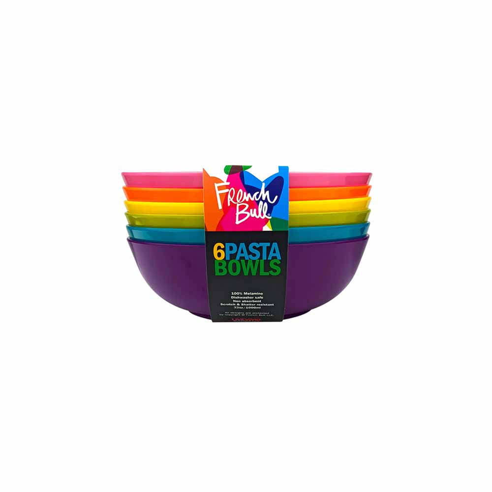 Set of 6 Colorful Pasta Bowls