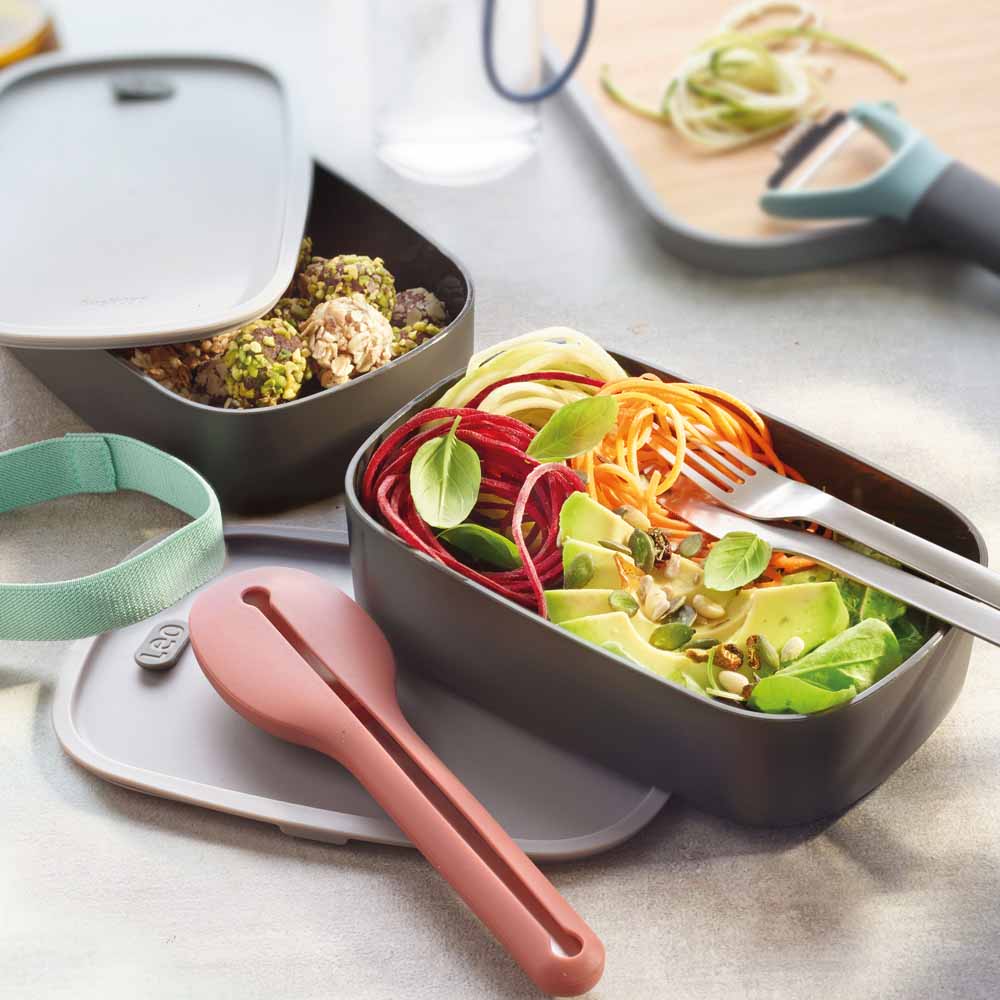 קופסת אוכל דו קומתית Bento