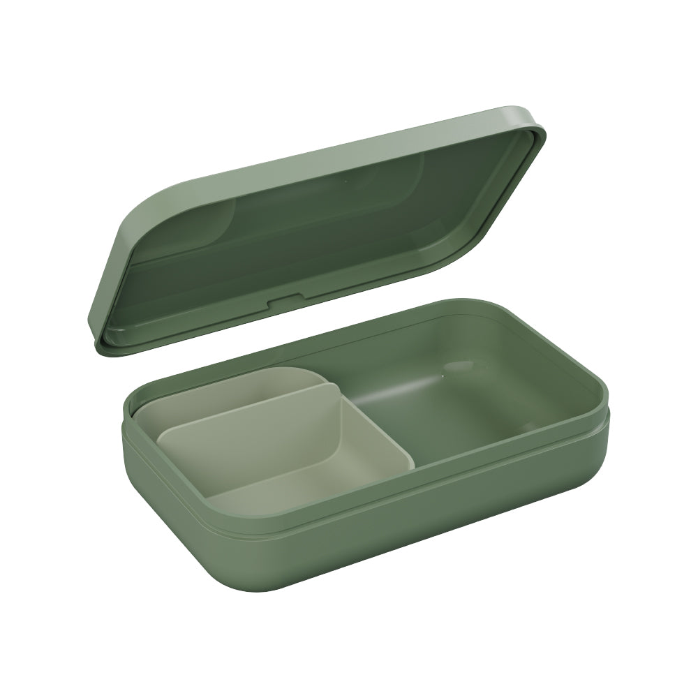 קופסת אוכל עם תא נשלף ירוק