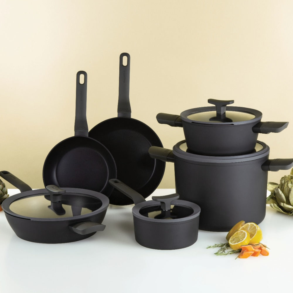 סט 10 חלקים cookware אפור כהה