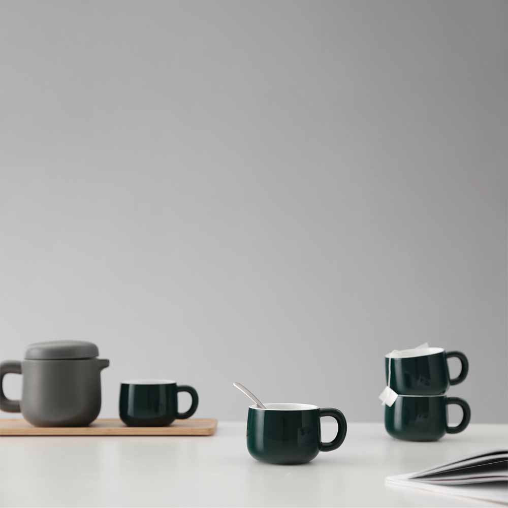 סט 4 כוסות תה פורצלן ISABELLA שחור