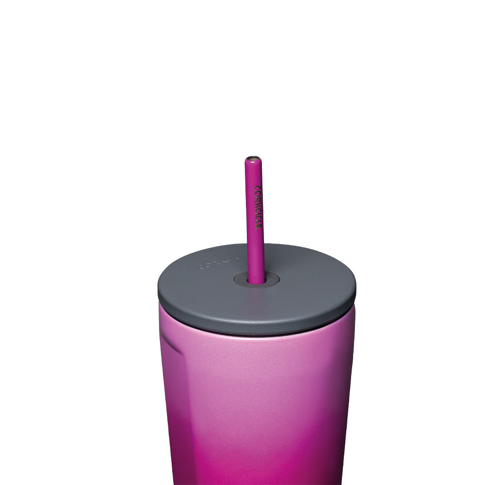 כוס פיית קש 710ML ורוד אומברה נוצץ