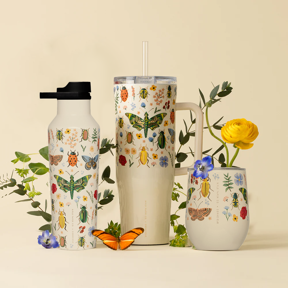 כוס STEMLESS 350ML חיפושיות ופרפרים