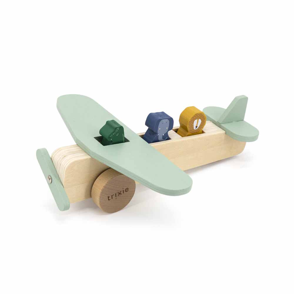 Wooden animal airplane