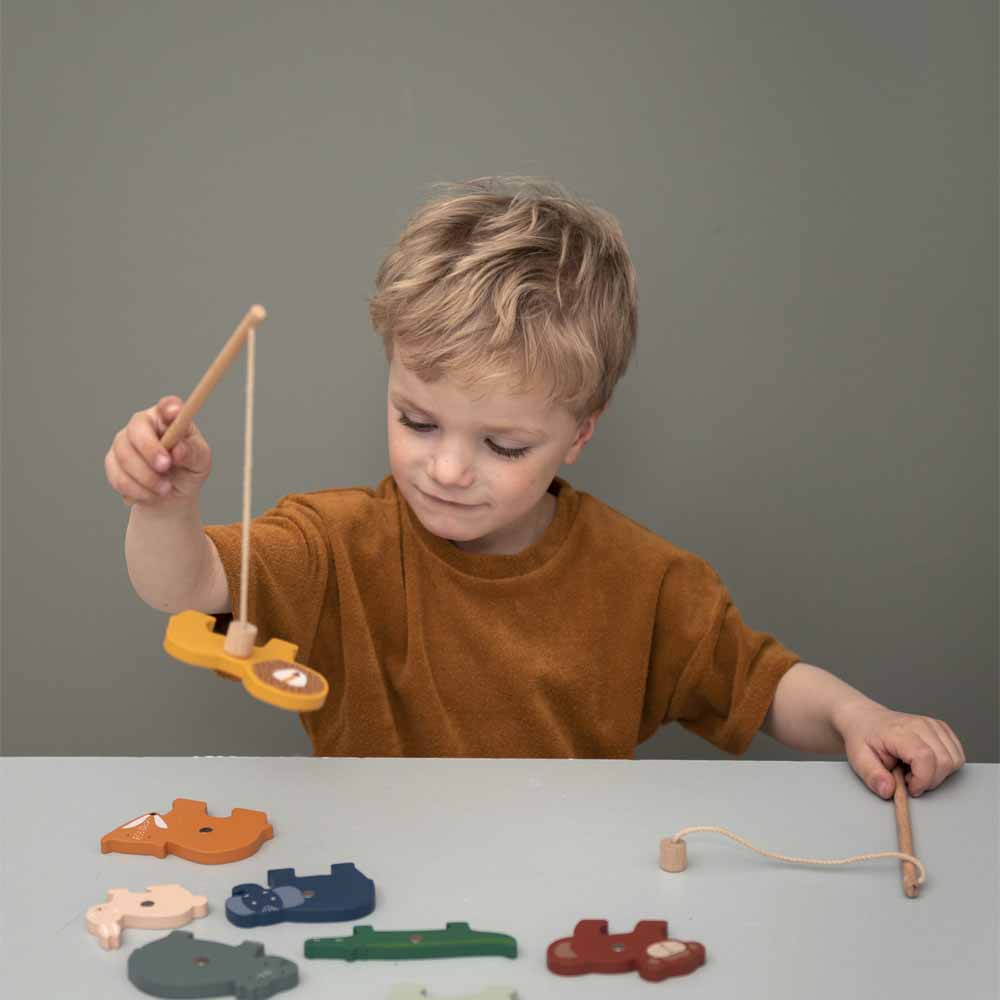 Wooden fishing game