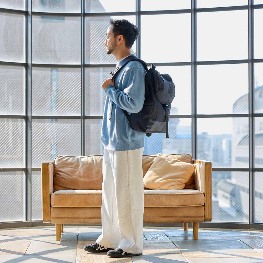 SOLID Navy Strap Backpack 1111