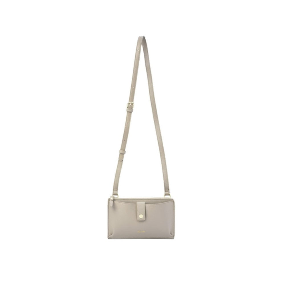 Smartphone cross-body bag with wallet in beige