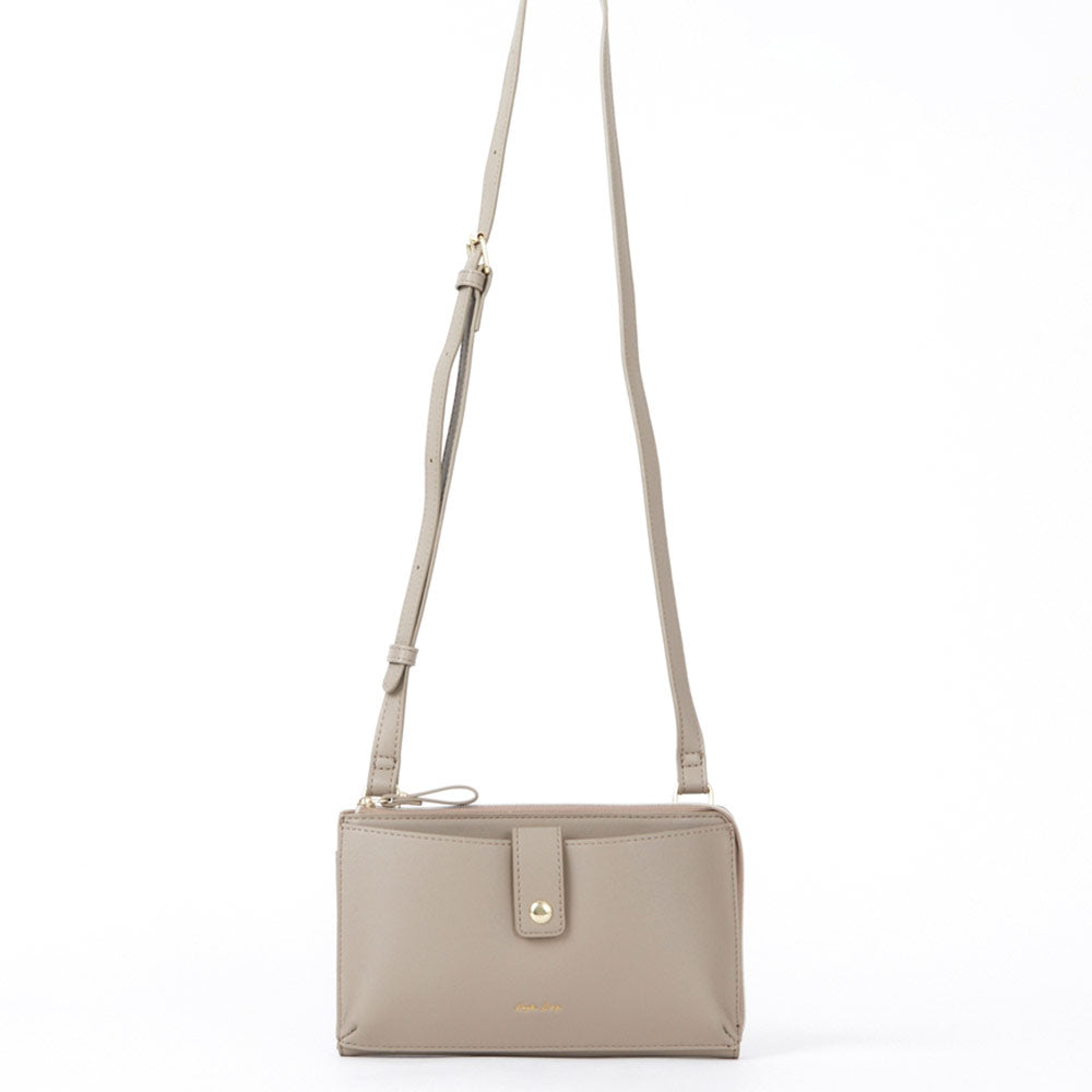 Smartphone cross-body bag with wallet in beige