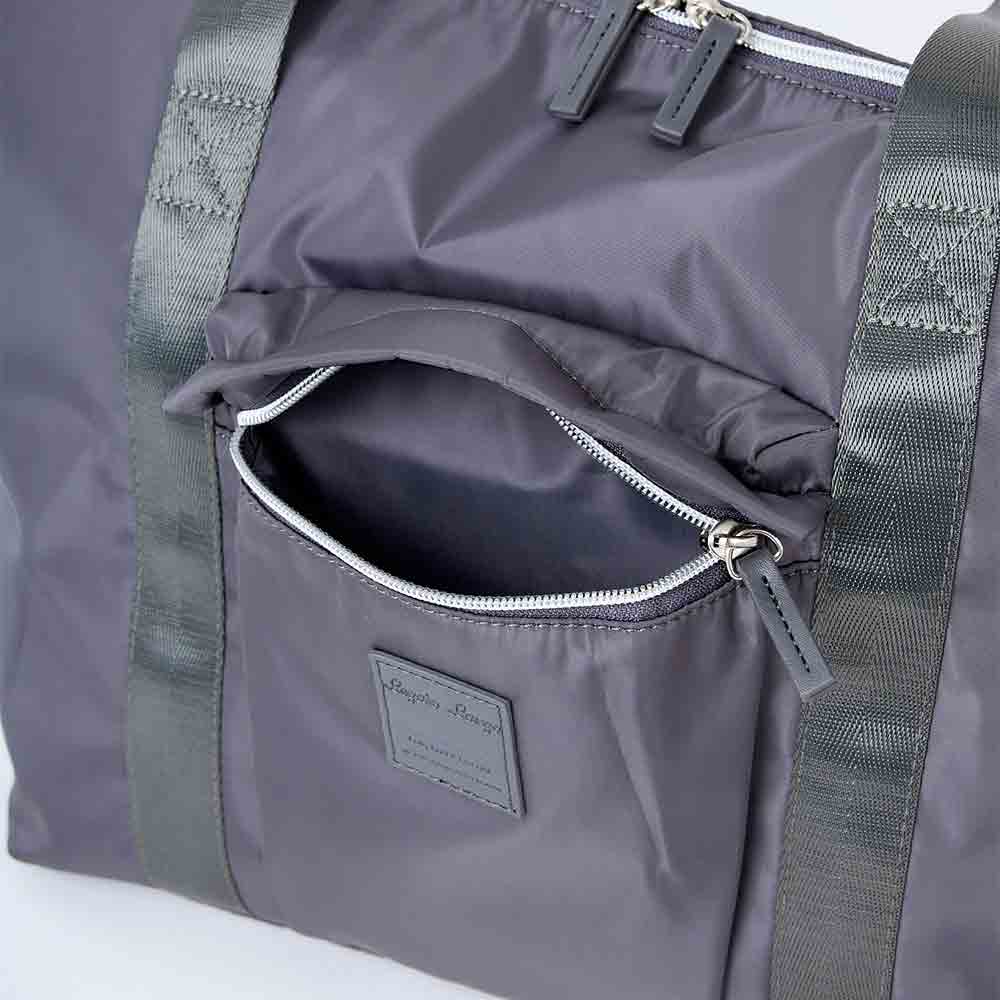 Large Silky Shoulder Bag Grey 0081