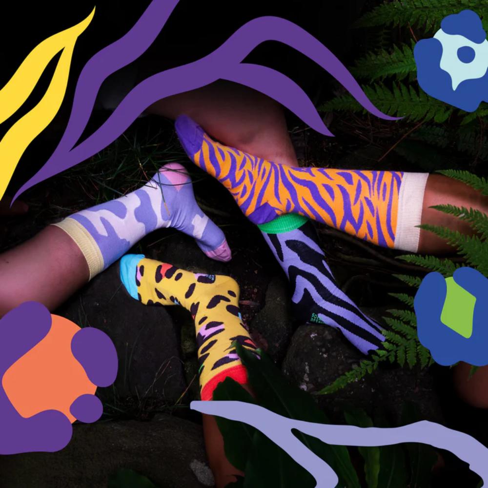 סט 4 גרביים הדפסי חיות M