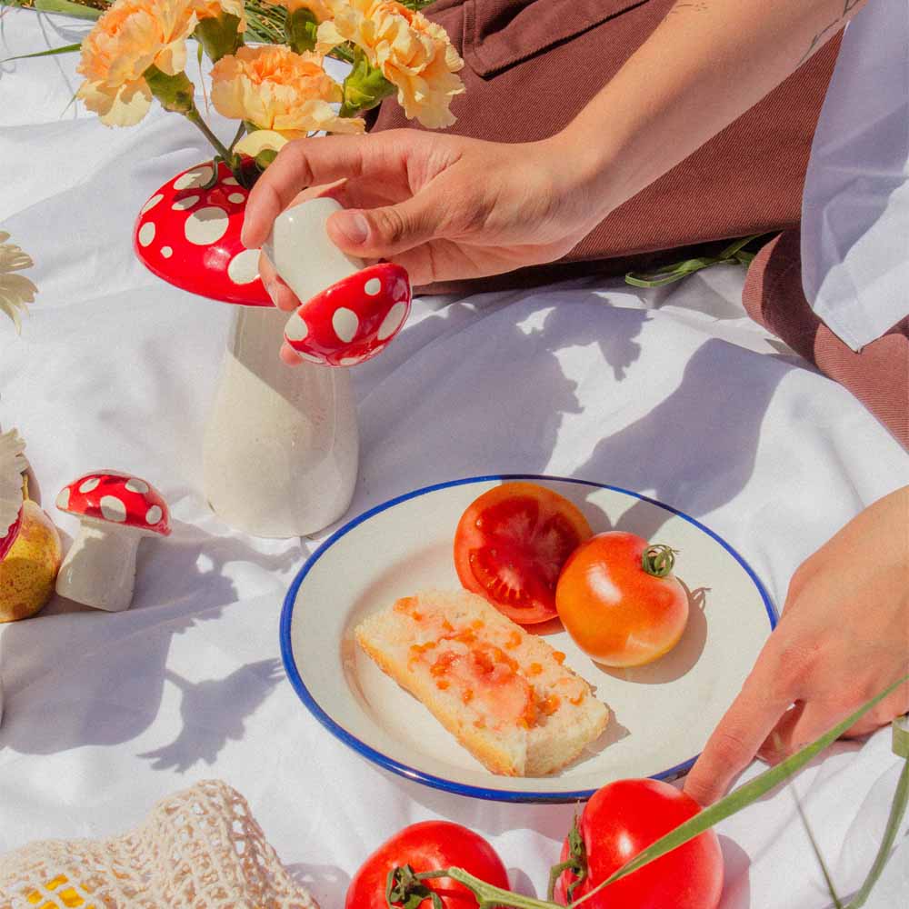 סט מלח פלפל אדום לבן - פטריה