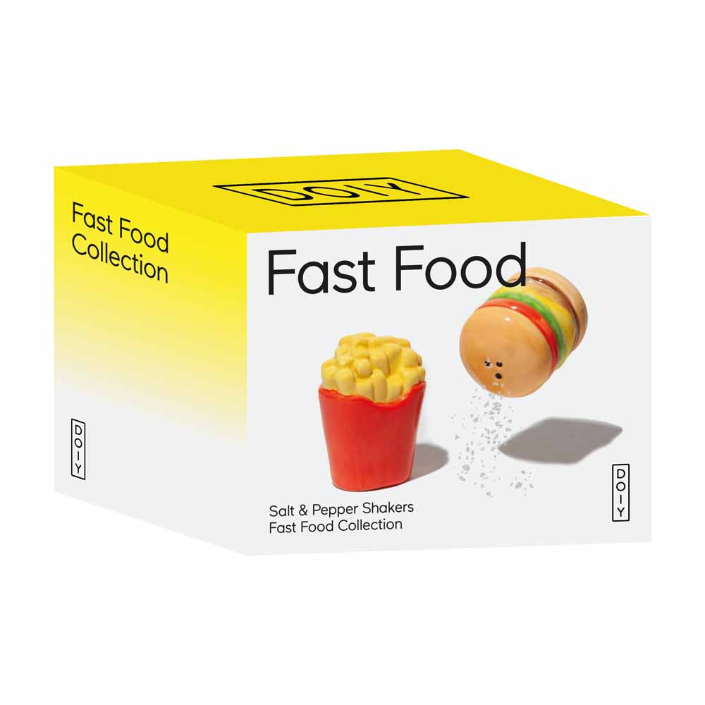 סט מלח פלפל המבורגר וצ'יפס - FAST FOOD