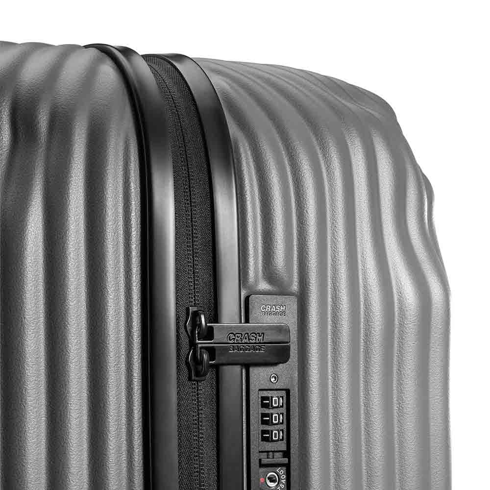 STRIPE L Suitcase Gray