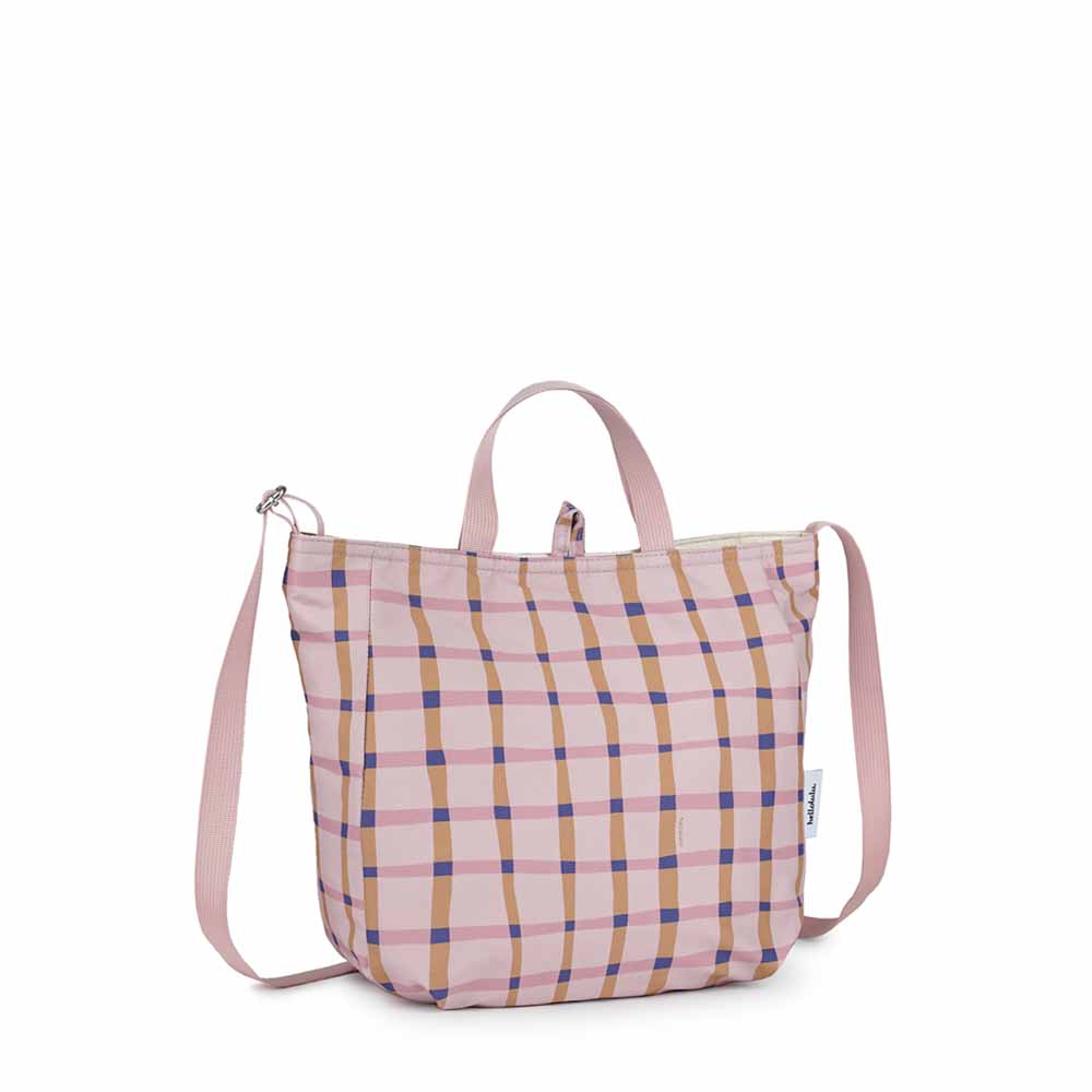 דו צדדי ורוד משובץ / בז NIKO תיק צד