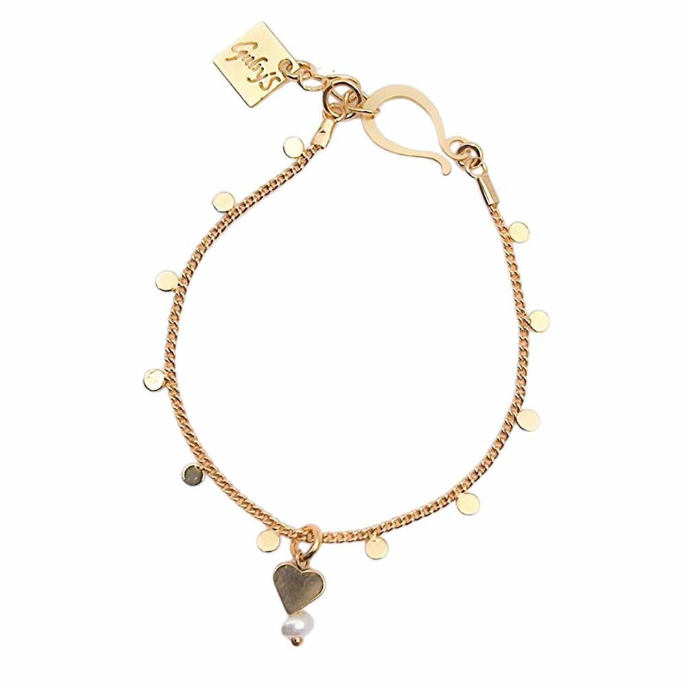 צמיד עיגולים מרווחים לב