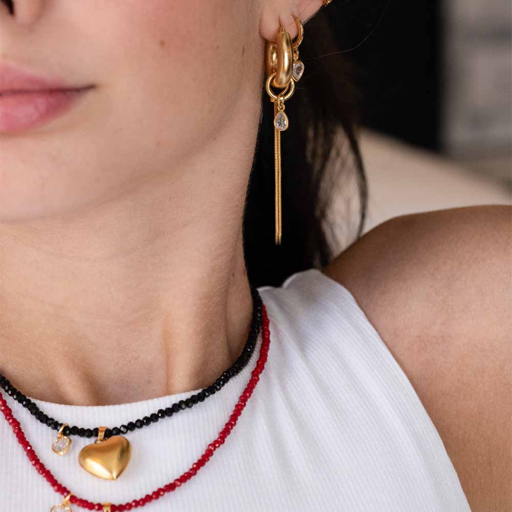 שרשרת הארט קריסטלים ורוד בהיר