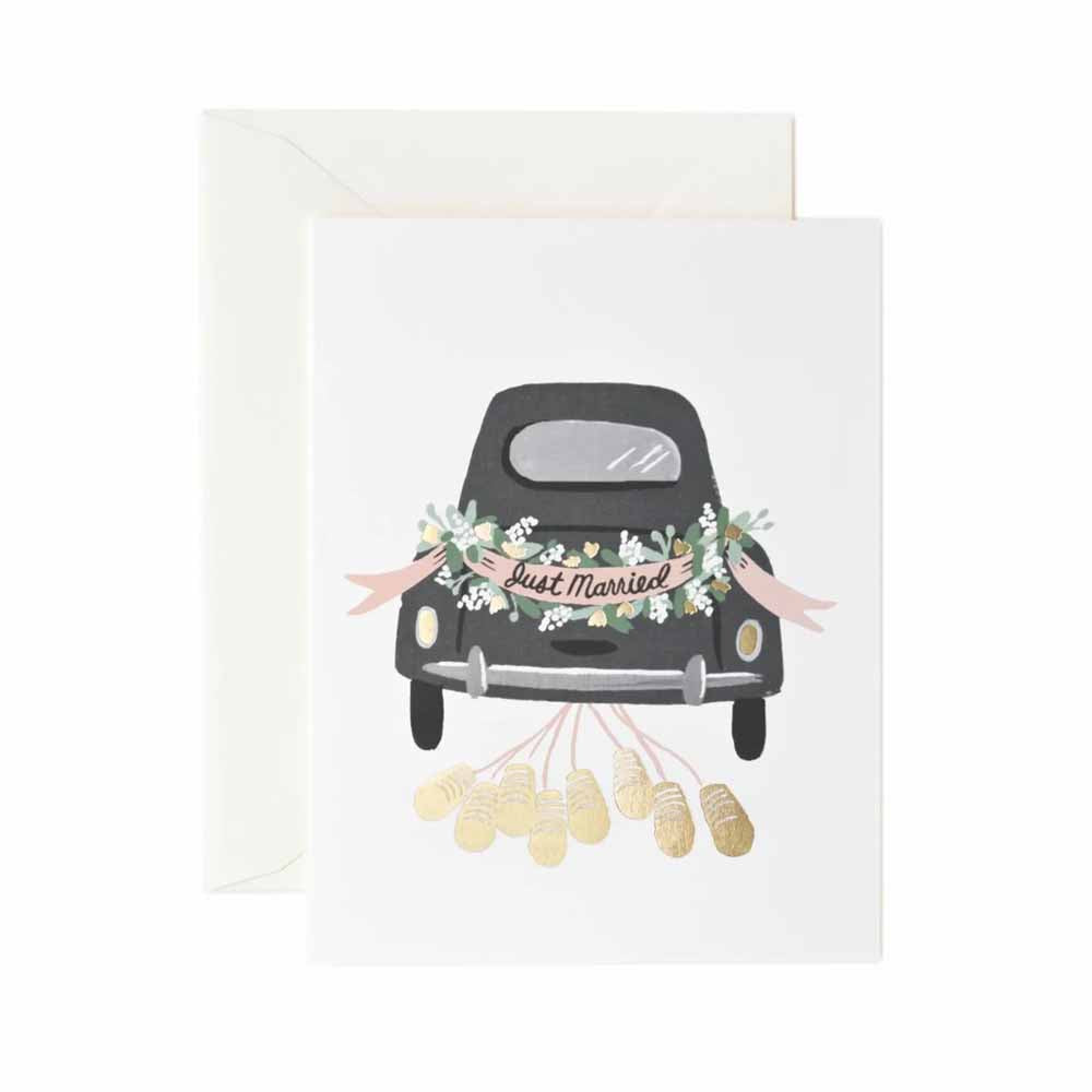 Just Married Getaway Greeting Card
