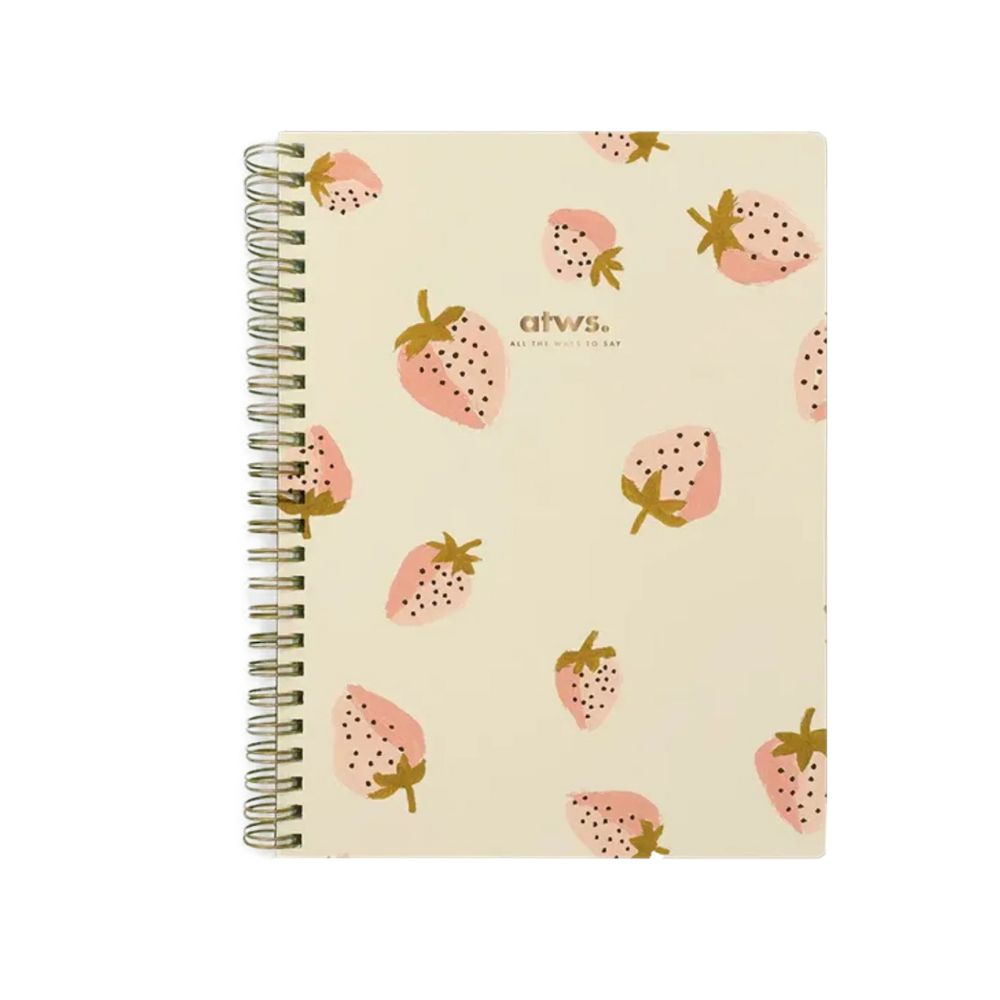 Softcover Spiral Notebook - Strawberries