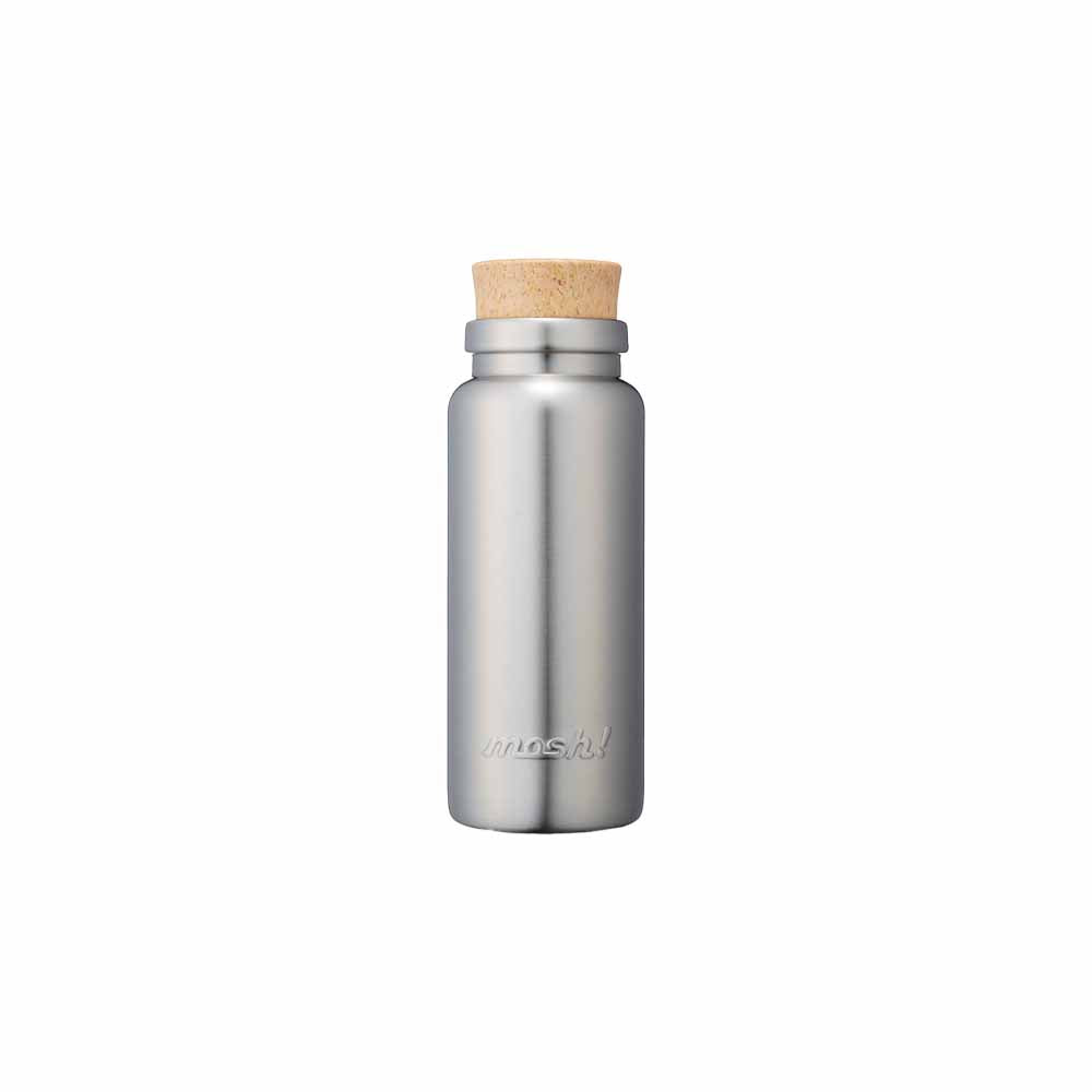 Bottle with cork stopper, 350ml, silver