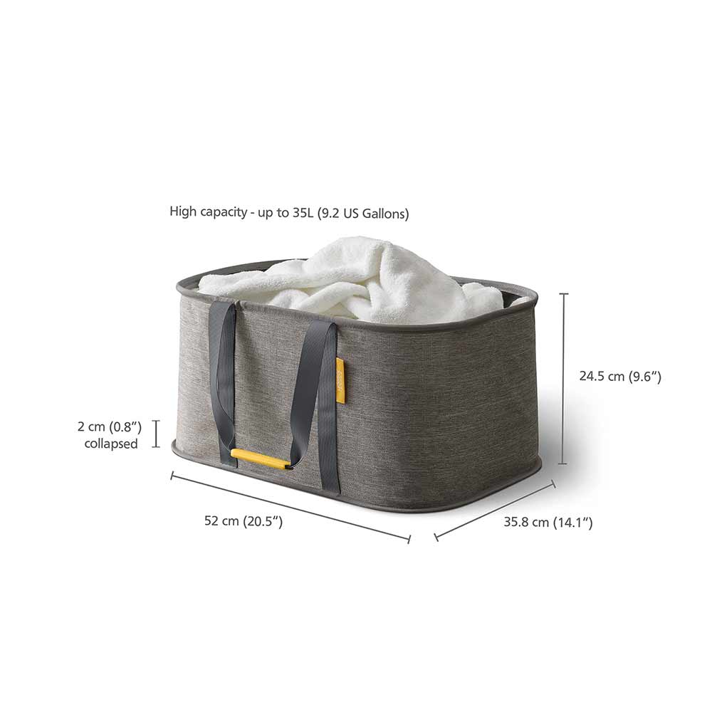 Tota 60L laundry basket set and gray collapsible laundry basket