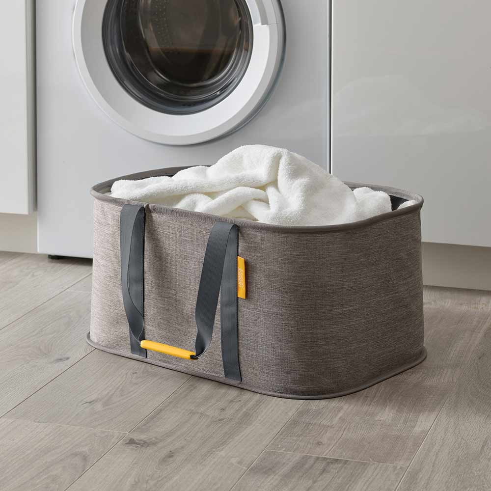 Tota 60L laundry basket set and gray collapsible laundry basket