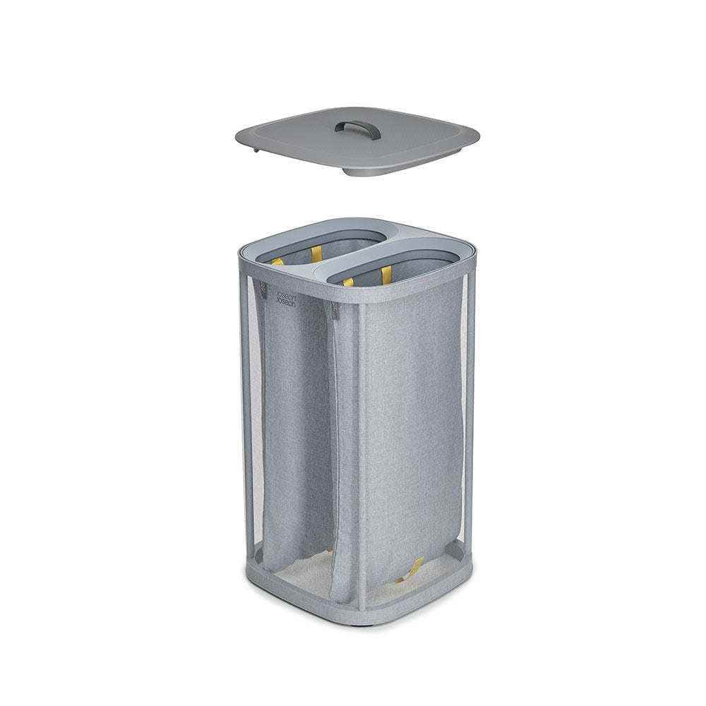 Tota 60L laundry basket set and gray collapsible laundry basket