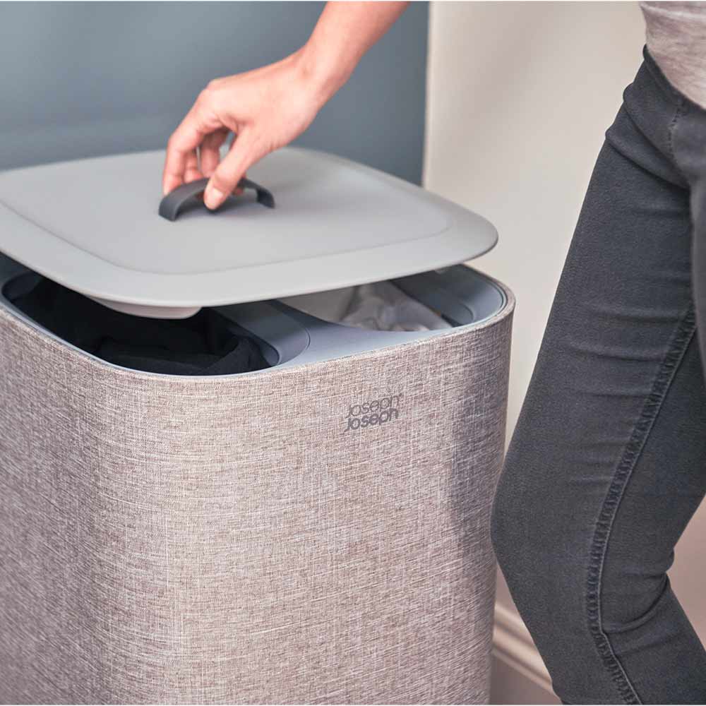 Tota 60L laundry basket set and gray collapsible laundry basket