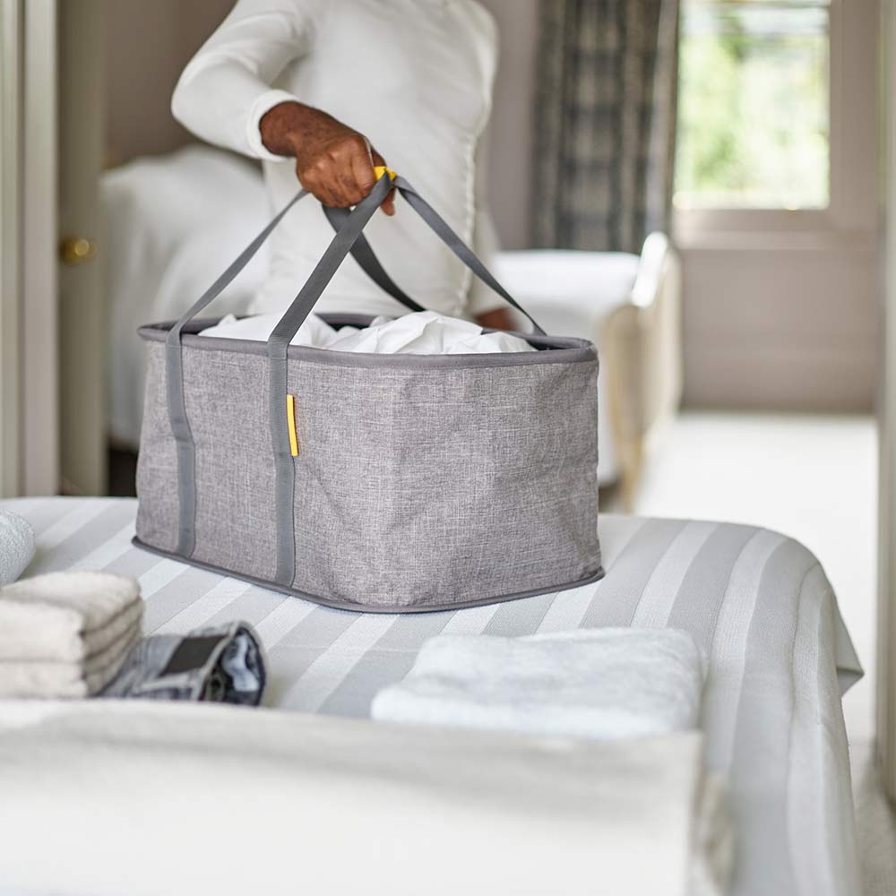 Tota 60L laundry basket set and gray collapsible laundry basket