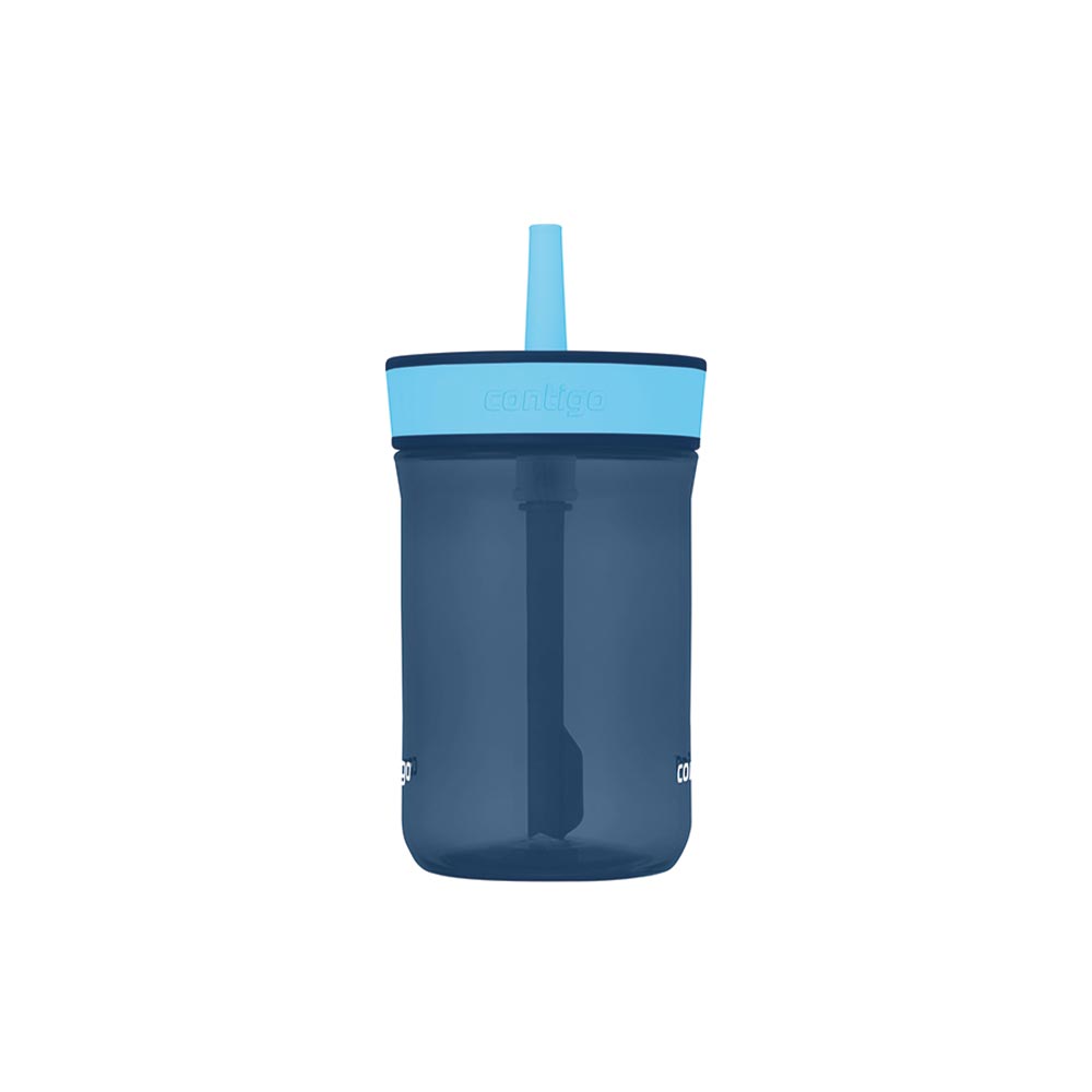 כוס עם קש LEIGHTON כחול 420 מ"ל