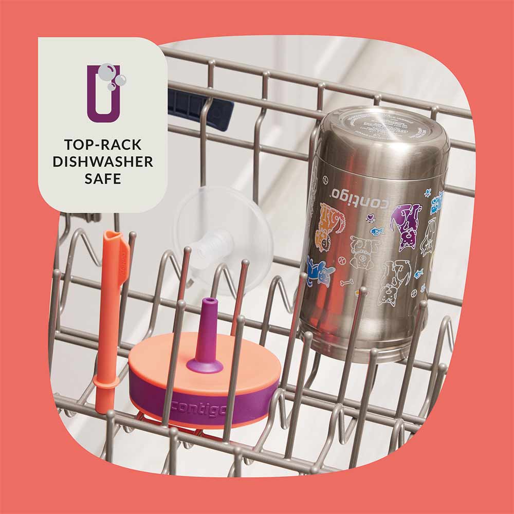 כוס מתכת עם קש LEIGHTON חיות מחמד 350 מ"ל