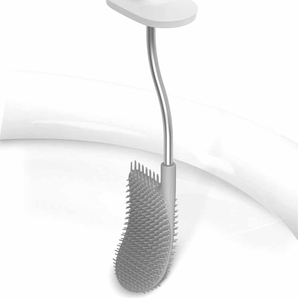 Toilet paper holder EASY with toilet brush FLEX silver