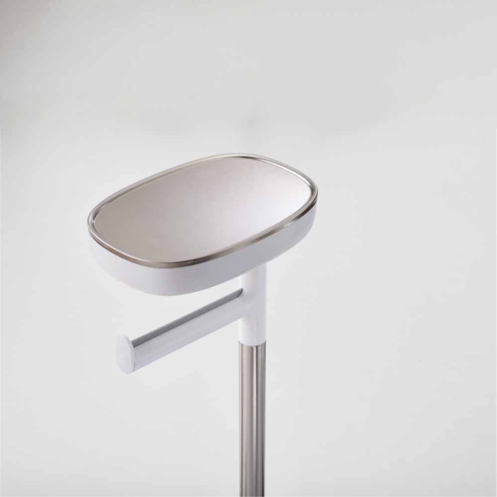 Toilet paper holder EASY with toilet brush FLEX silver