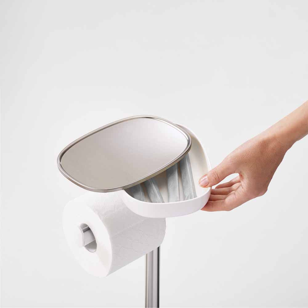 Toilet paper holder EASY with toilet brush FLEX silver